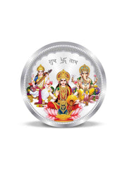 BIS Hallmarked Laxmi Ganesha and Saraswati Colour 999 Pure Silver Coin