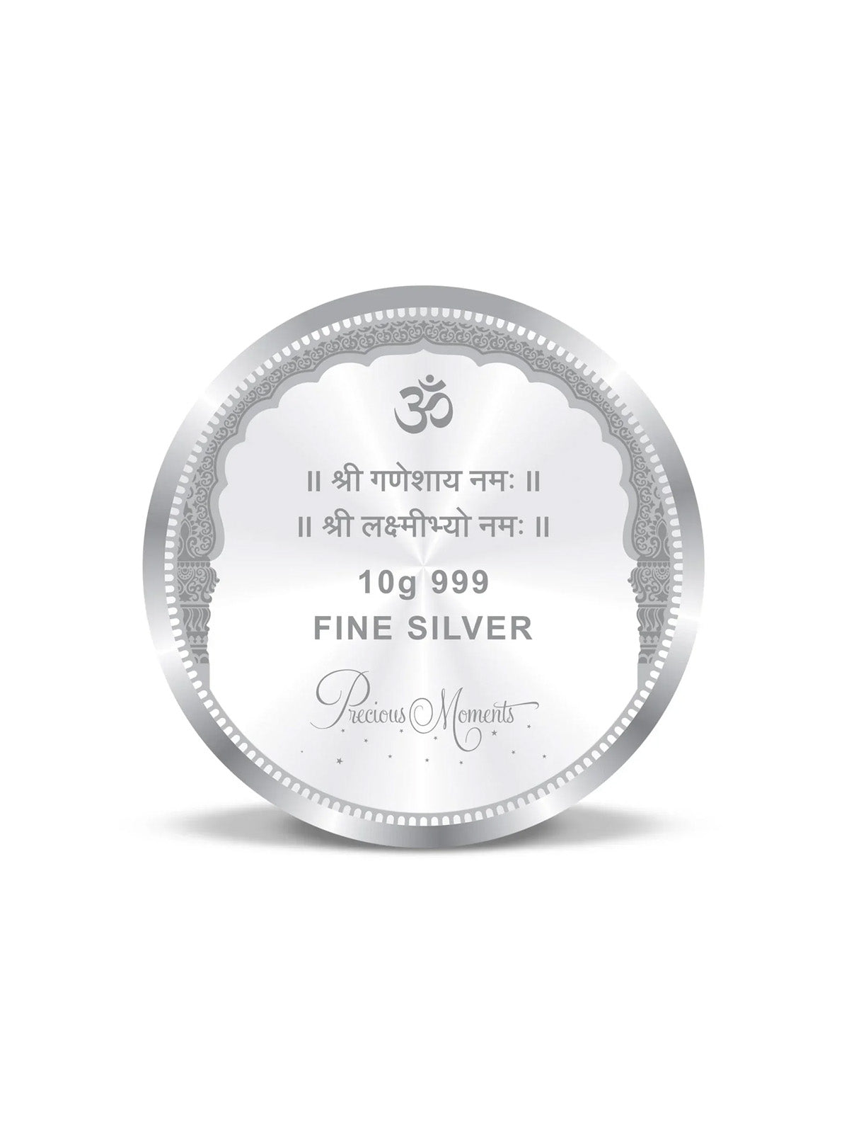 BIS Hallmarked Round Shape Ganesh Laxmi ji Colour Silver Coin 999 Pure Akshay Tritiya