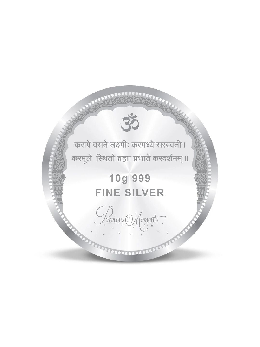 BIS Hallmarked Round Shape Laxmi ji Colour Silver Coin 999 Purity Akshay Tritiya