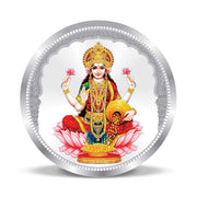 BIS Hallmarked Round Shape Laxmi ji Colour Silver Coin 999 Purity Akshay Tritiya