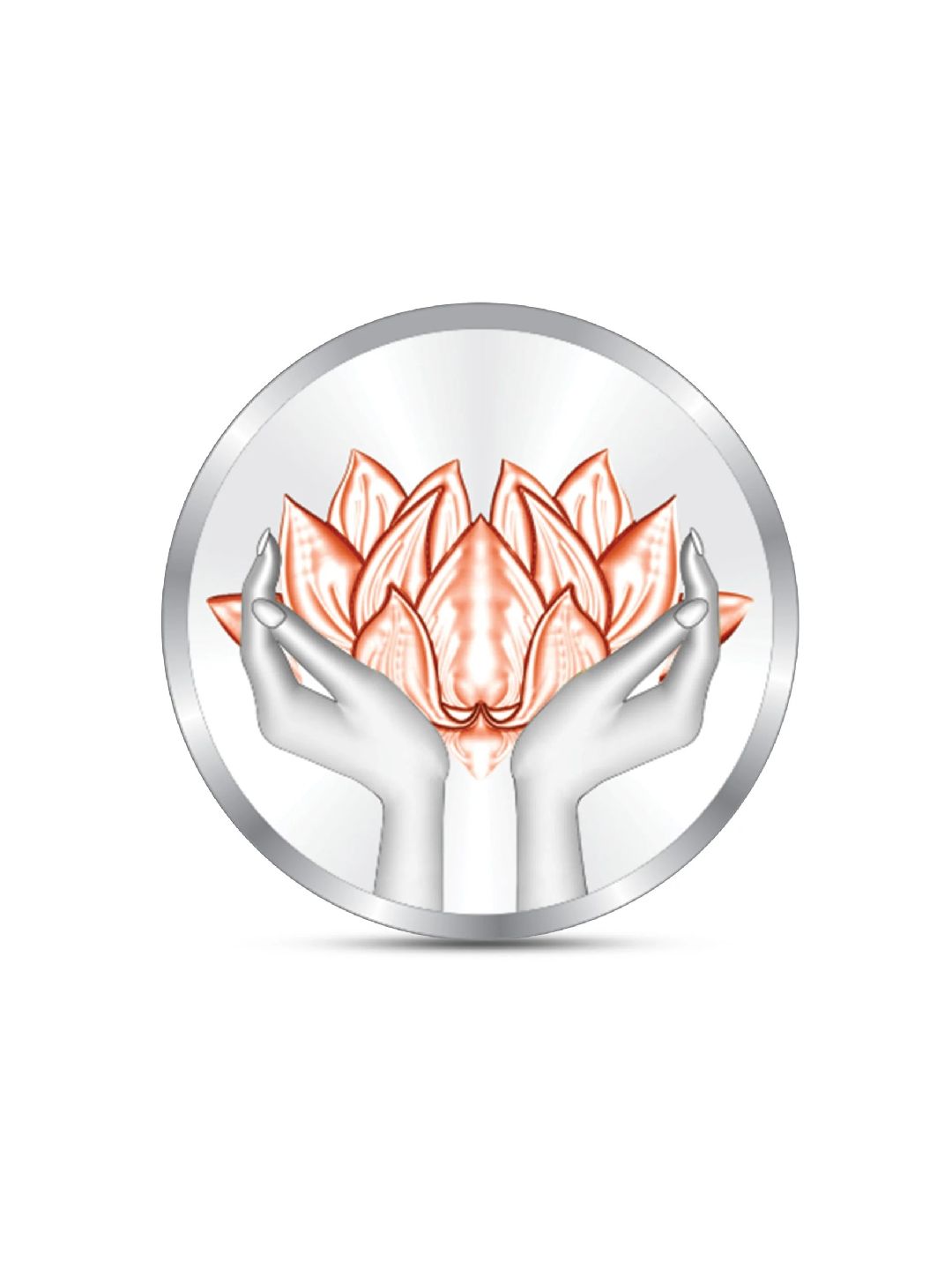BIS Hallmarked Lotus Color Silver Coin 999 Pure Akshay Tritiya