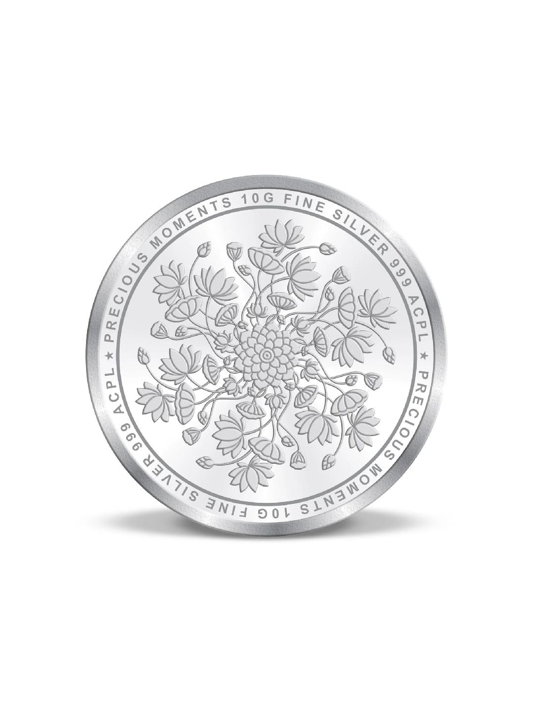 BIS Hallmarked Lotus Color Silver Coin 999 Pure Akshay Tritiya