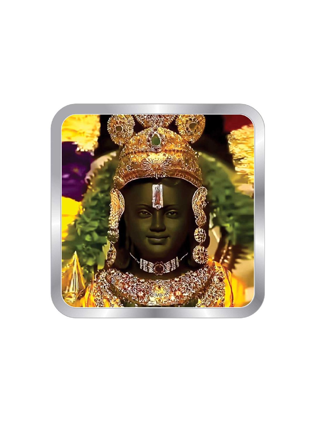 BIS Hallmarked Square Lord Ram Ji Face Ayodhya Temple Silver Coin 999 Pure