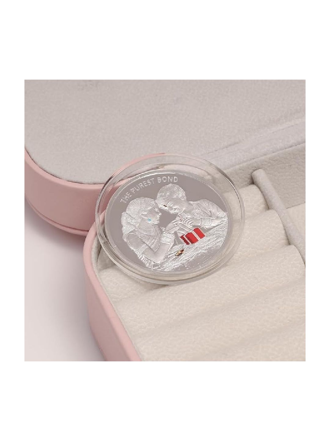 BIS Hallmarked Rakshabandhan Colorful Rakhi Silver Coin 999 Pure with Beautiful Packaging for Brother Sister and Bhaidooj