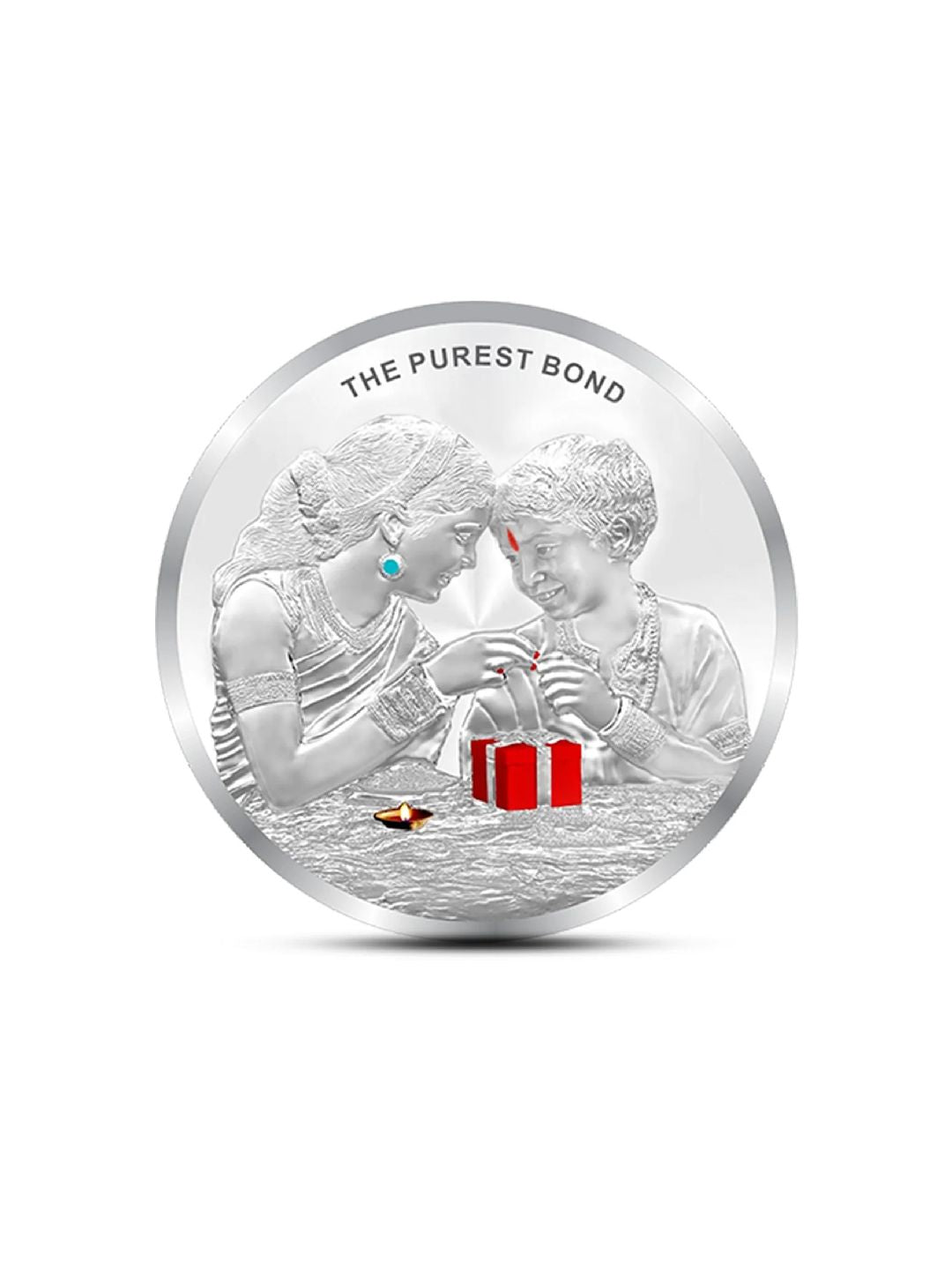 BIS Hallmarked Rakshabandhan Colorful Rakhi Silver Coin 999 Pure with Beautiful Packaging for Brother Sister and Bhaidooj