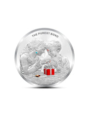 BIS Hallmarked Rakshabandhan Colorful Rakhi Silver Coin 999 Pure with Beautiful Packaging for Brother Sister and Bhaidooj
