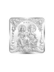 BIS Hallmarked Laxmi Ganesh Square 50Gm Silver Coin (999 Purity)