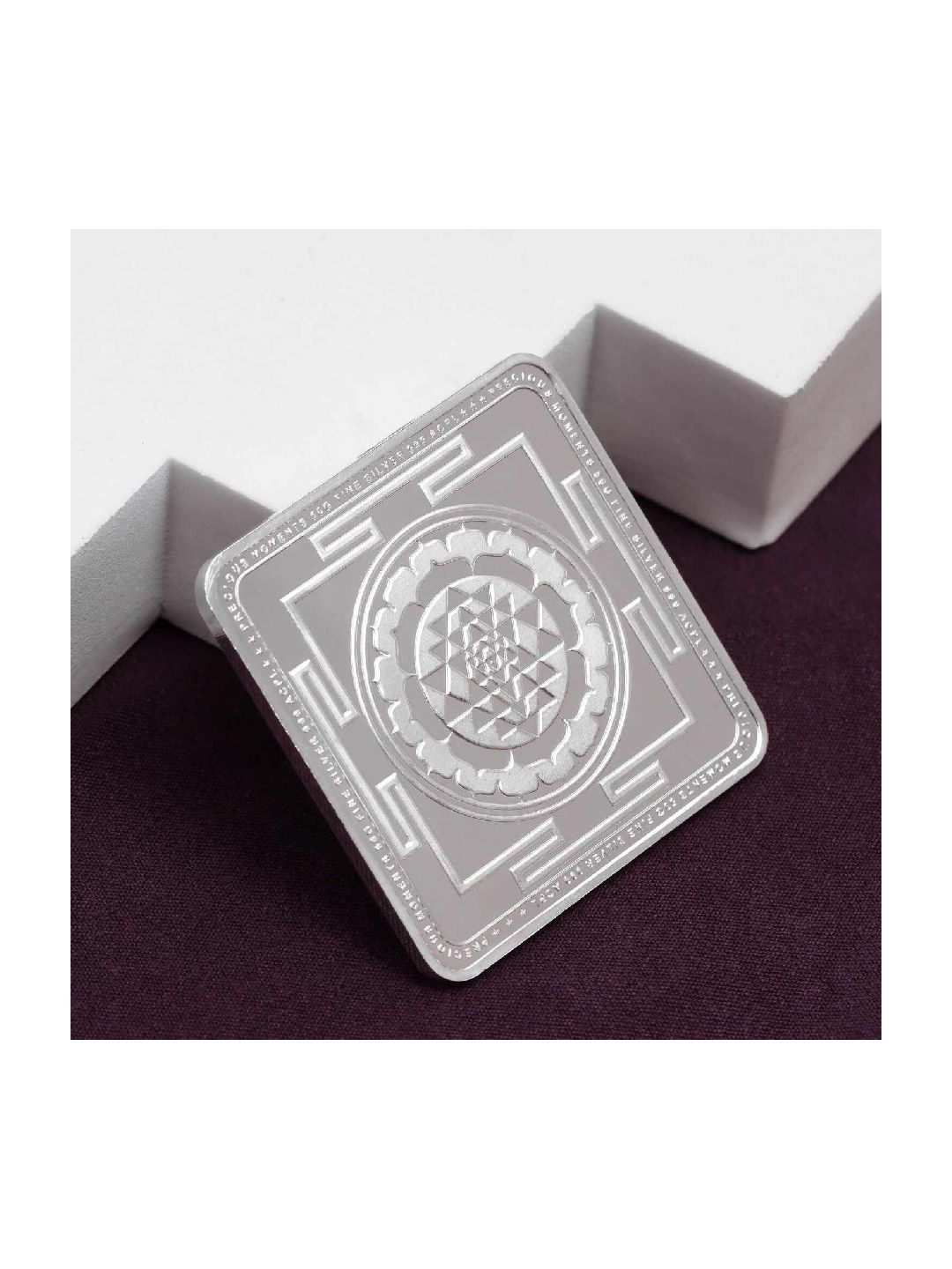 BIS Hallmarked Laxmi Ganesh Square 50Gm Silver Coin (999 Purity)