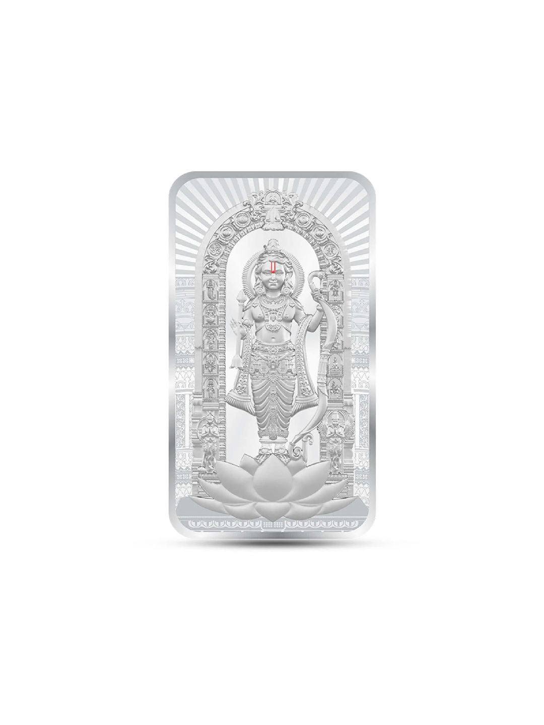 BIS Hallmarked Lord Ram Lalla | Ayodhya Temple | Ram Mandir 50Gm Silver Bar (999 Purity)