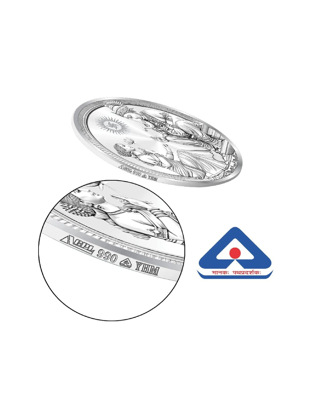 BIS Hallmarked Laxmi Ganesh ji 999 Pure Silver Coin