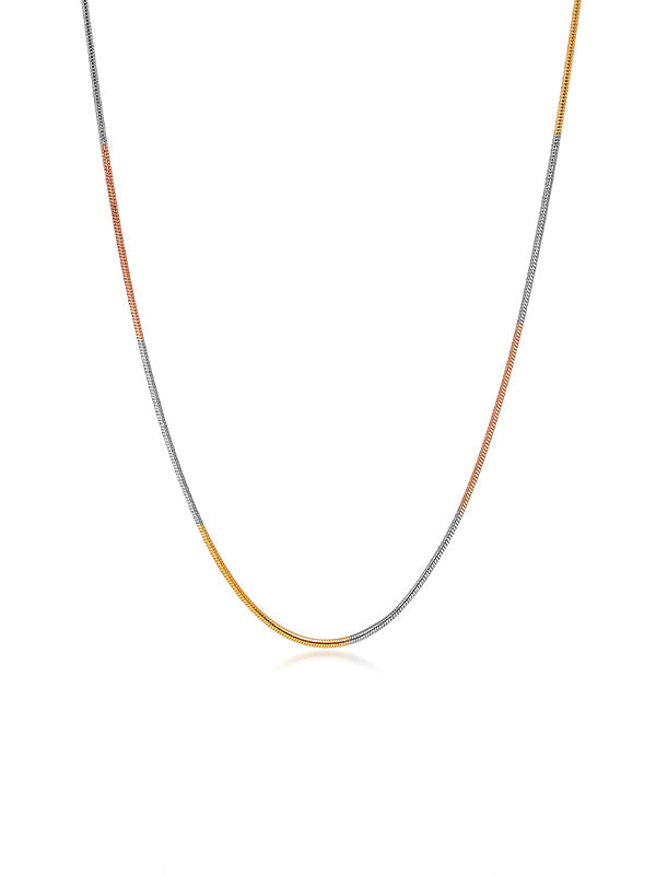 Italian Tricolor Snake Chain Necklace