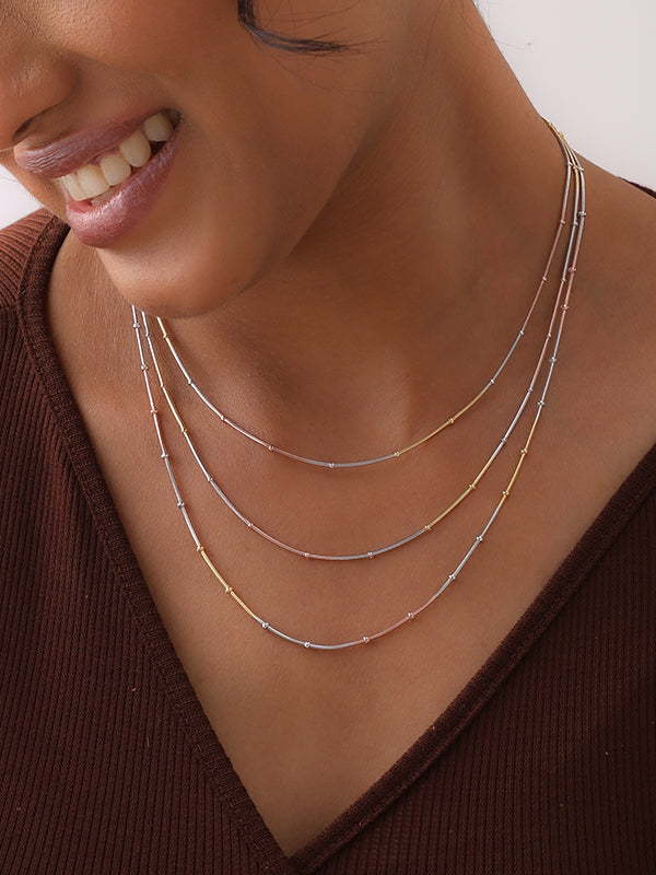 Italian Tricolor Beaded Snake Necklace