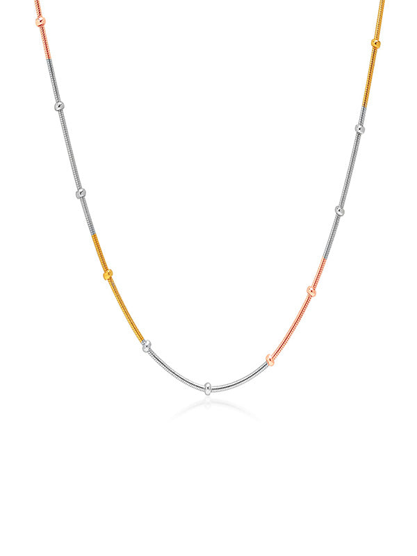 Italian Tricolor Beaded Snake Necklace