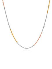 Italian Tricolor Beaded Snake Necklace