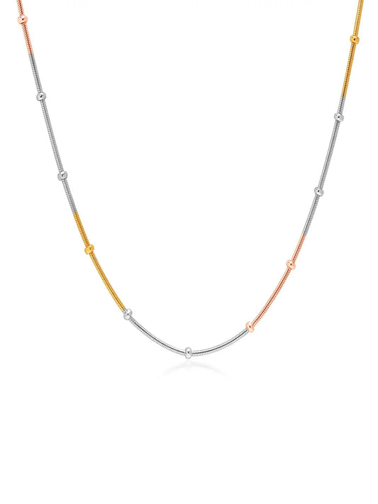 Tricolore Beaded Snake Women's Chain Necklace