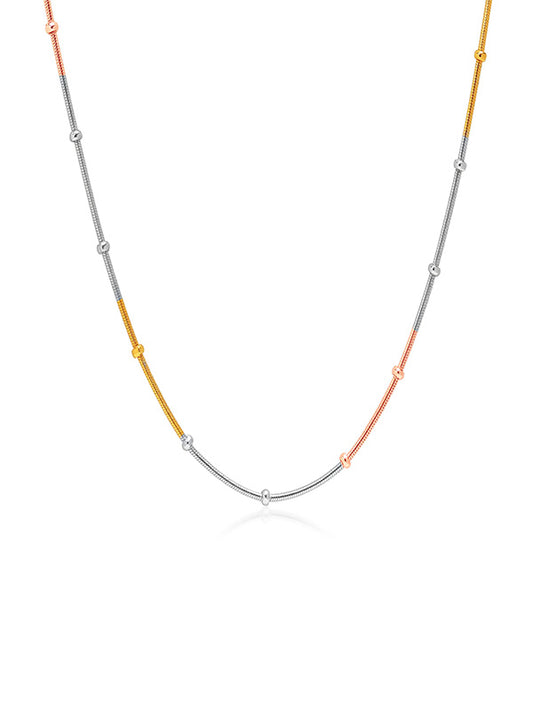 Italian Tricolor Beaded Snake Necklace