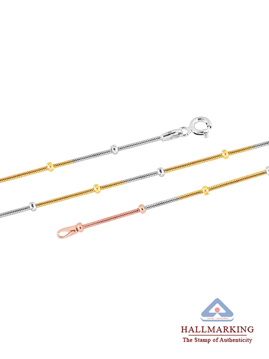 Italian Tricolor Beaded Snake Necklace