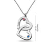 Personalised 925 Sterling Silver Interlocking Heart Birthstone Couple Necklace for Teen Women