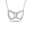 Personalised 925 Sterling Silver Interlocking Heart Couple Necklace for Teen Women