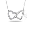 Personalised 925 Sterling Silver Interlocking Heart Couple Necklace for Teen Women