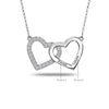 Personalised 925 Sterling Silver Interlocking Heart Couple Necklace for Teen Women