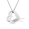 Personalised 925 Sterling Silver Interlocking Heart Couple Necklace for Teen Women