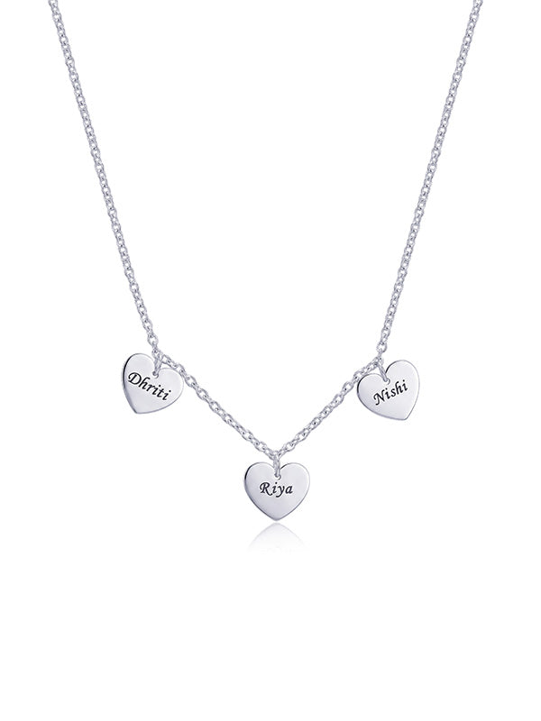 Personalized Multi Heart Name Necklace