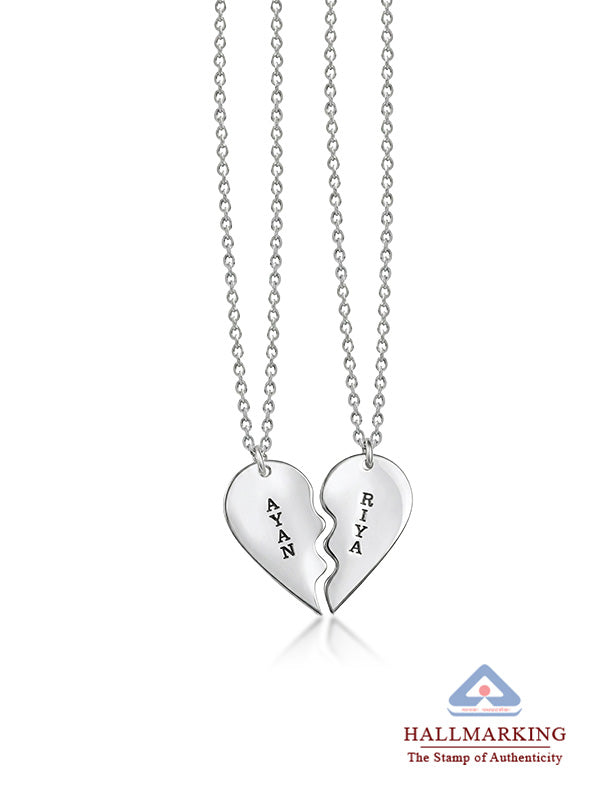 Personalized Broken Heart Couple Necklace