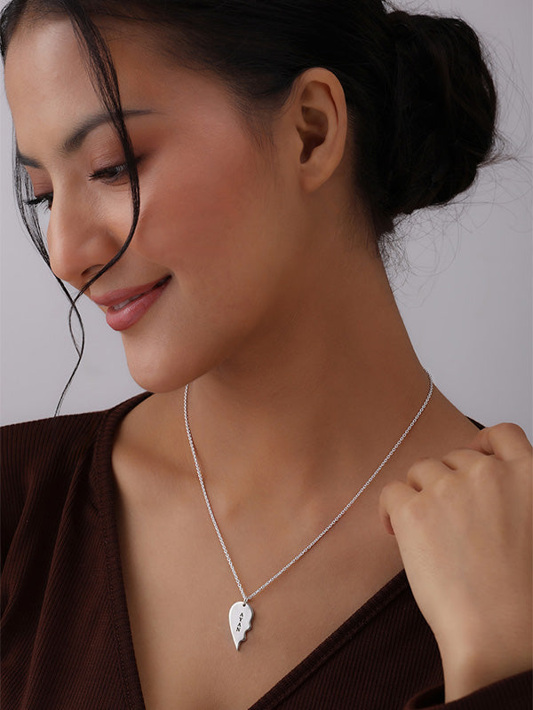 Personalized Broken Heart Couple Necklace