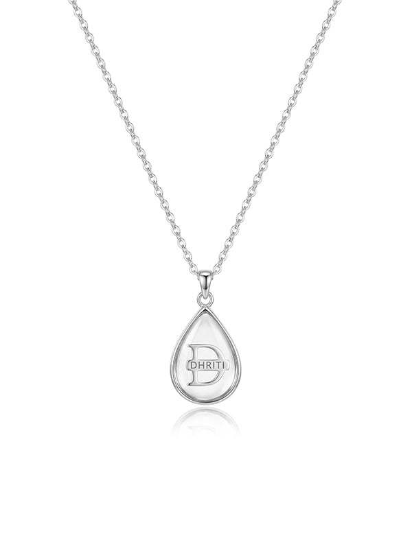 Personalized Resin Initial Oval Necklace