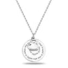 Personalised 925 Sterling Silver Engraved Inspirational Message Heart Necklace with Personalised Message BOX for Women