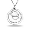 Personalised 925 Sterling Silver Engraved Inspirational Message Heart Necklace with Personalised Message BOX for Women