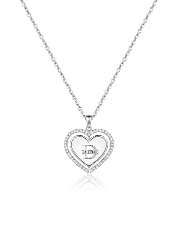 Personalized Rotating Resin Heart Necklace