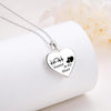Personalised 925 Sterling Silver Heart Couple Photo & Message Love Printed Pictures Pendant Necklace for Women