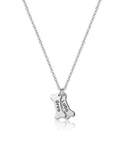 Personalized dog bone memorial necklace