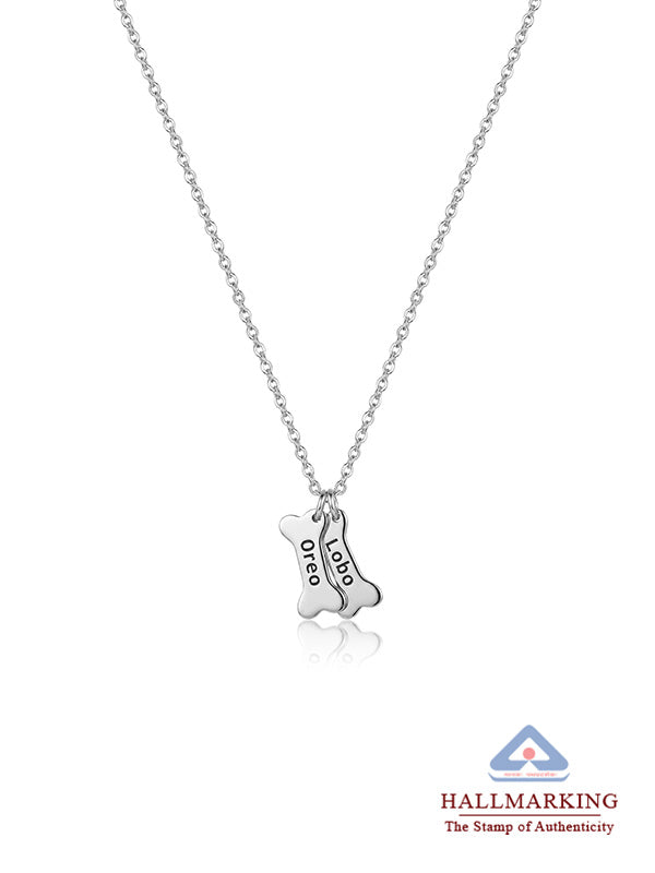Personalized Dog Bone Memorial Necklace