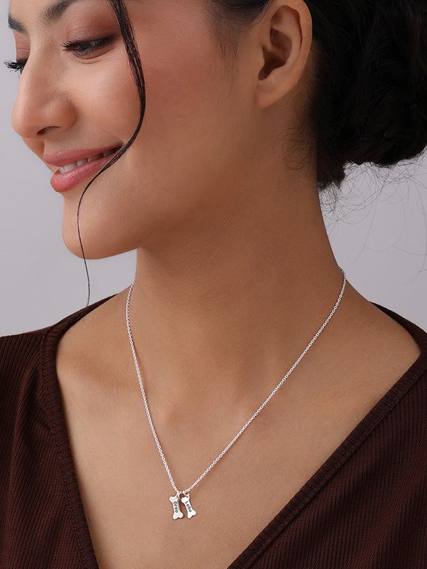 Personalized Dog Bone Memorial Necklace