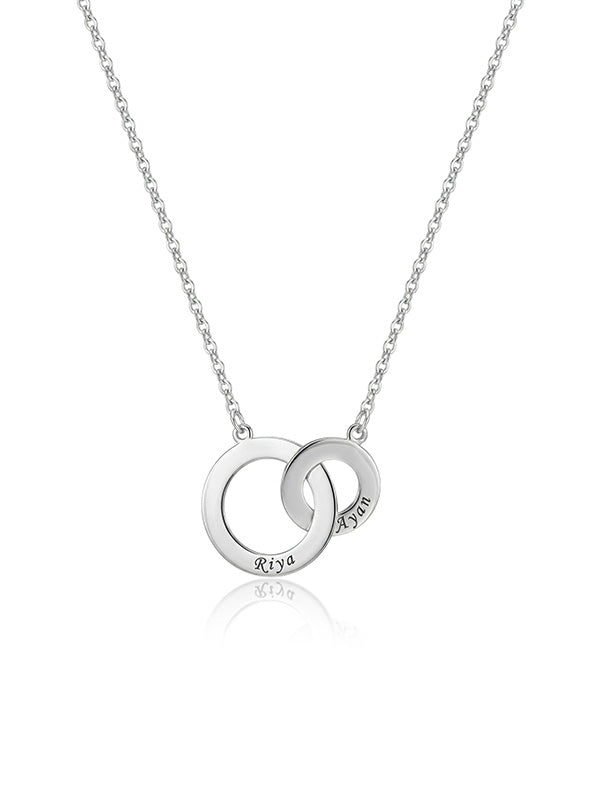 Personalized Interlocking Circle Message Necklace
