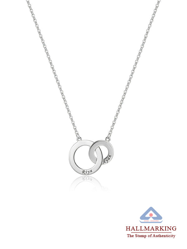 Personalized Interlocking Circle Message Necklace