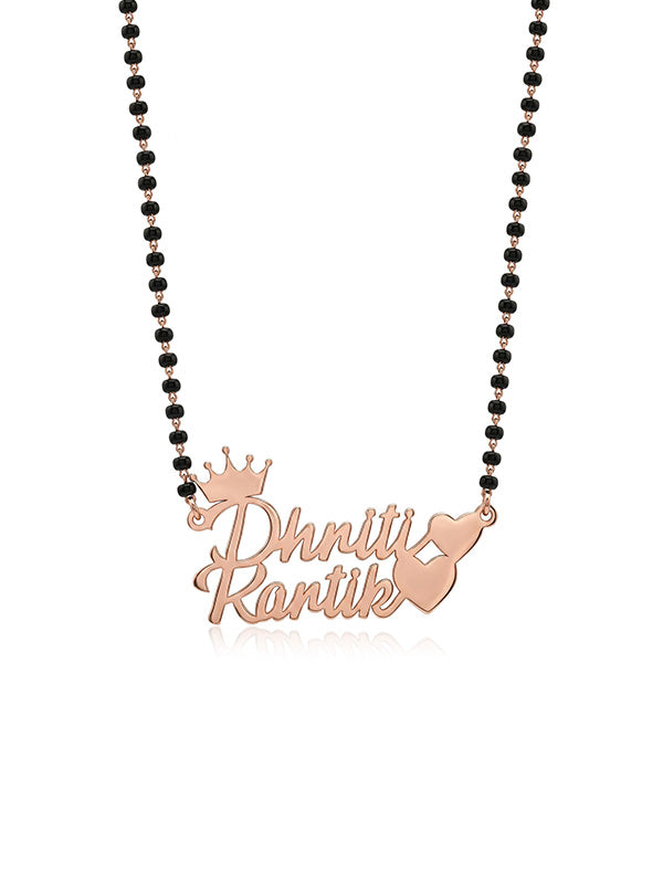 Personalized Rose-Gold Plated Couple Name Mangalsutra