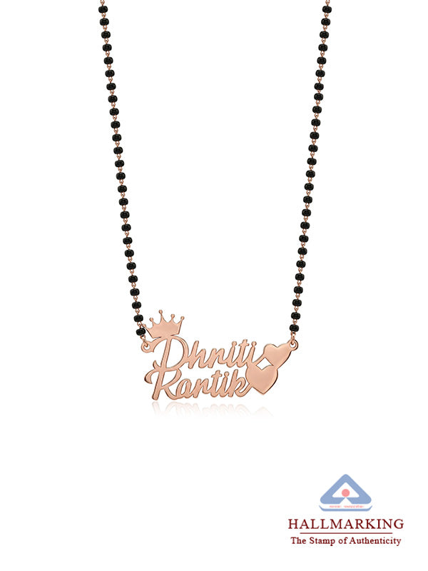 Personalized Rose-Gold Plated Couple Name Mangalsutra