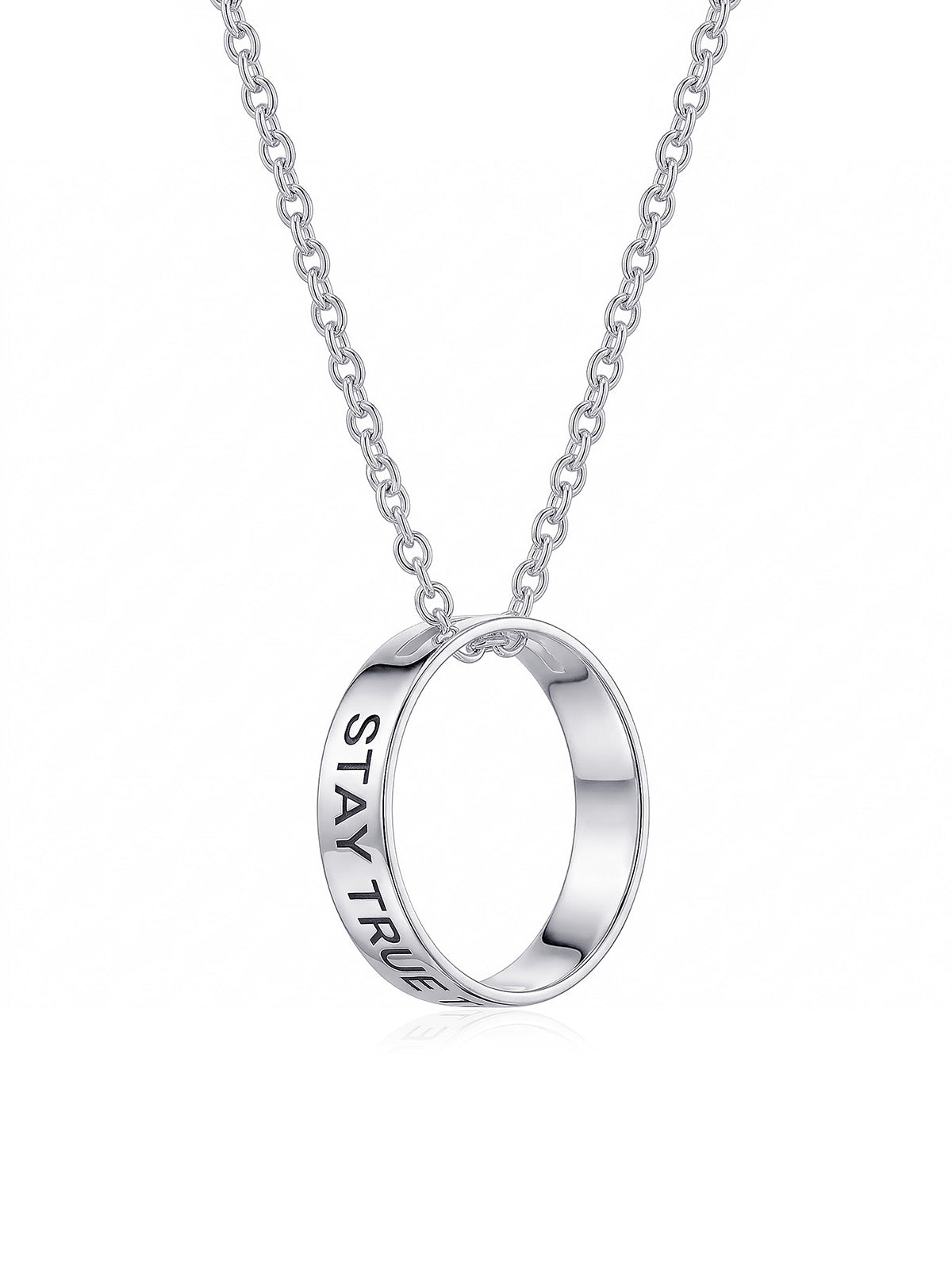 Personalised Outside Engraved Circle Ring Necklace
