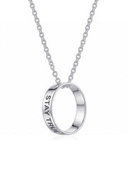 Personalised Outside Engraved Circle Ring Necklace