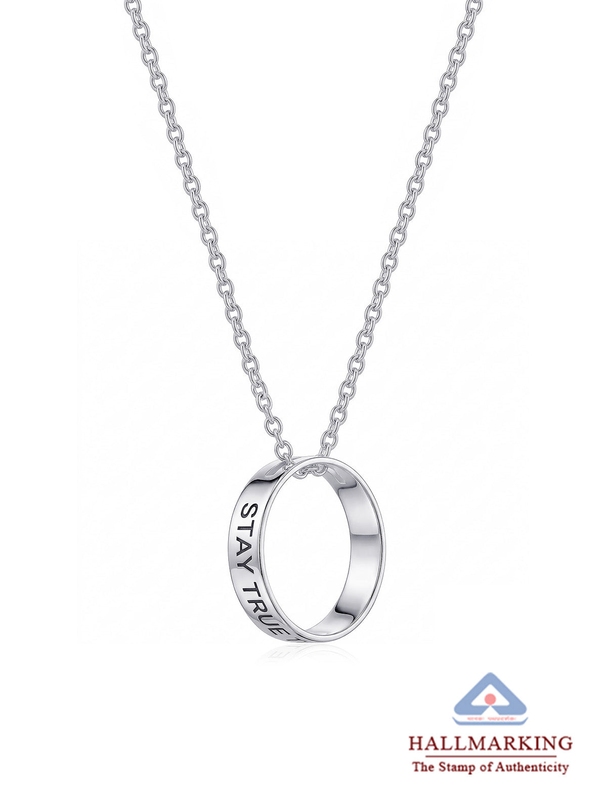 Personalised Outside Engraved Circle Ring Necklace