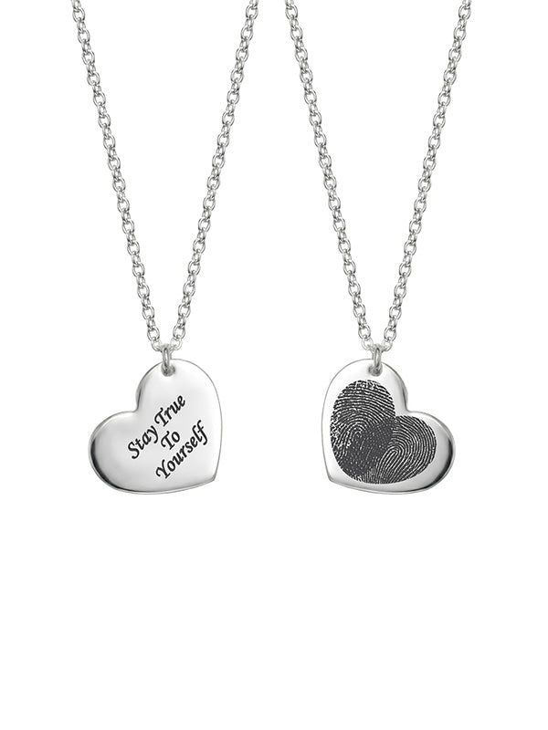 Personalized Eternal Bond Fingerprint Heart Necklace