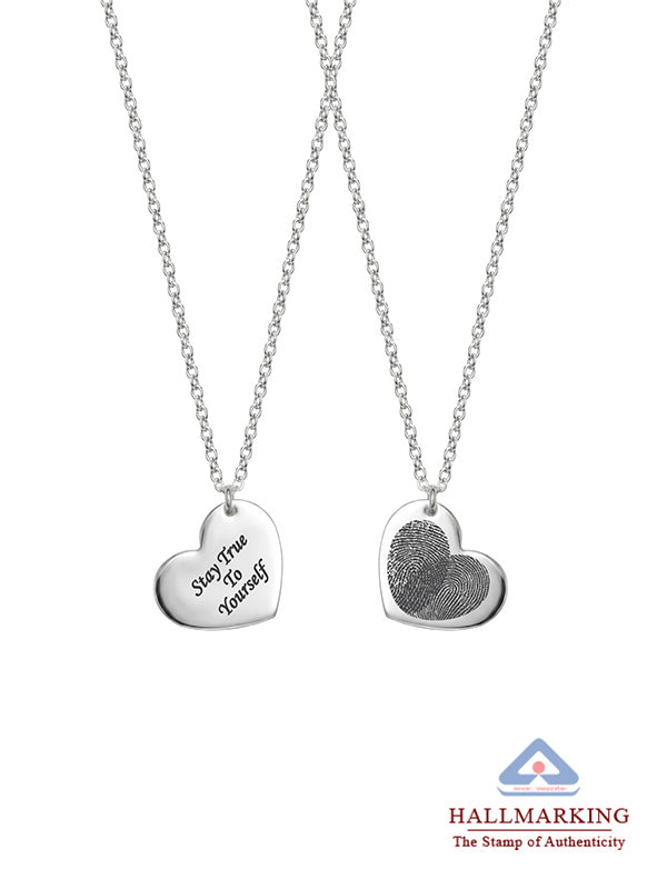 Personalized Eternal Bond Fingerprint Heart Necklace