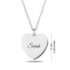 Personalised 925 Sterling Silver Engraved Heart Charm Name Necklace for Teen Women
