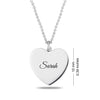Personalised 925 Sterling Silver Engraved Heart Charm Name Necklace with Personalised Photo & Message BOX for Teen Women
