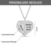 Personalised 925 Sterling Silver Engraved Name and Message Heart Pendant Necklace with Personalised Photo & Message BOX for Women