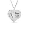 Personalised 925 Sterling Silver Engraved Name and Message Heart Pendant Necklace with Personalised Photo & Message BOX for Women